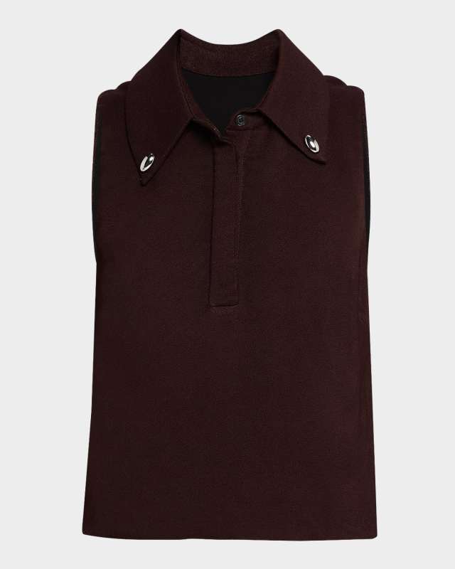 Blaine Stud-Embellished Polo Top